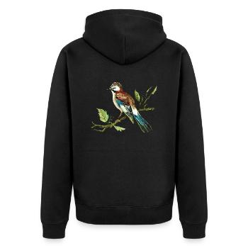 Colorful bird - Unisex Premium Organic Zip Hoodie - black - Back - Nico (187cm)