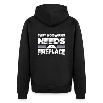 gift idea carpenter tree feller arboriculturist - Unisex Premium Bio Zip Hoodie - Schwarz - Hinten - Nico (187cm)