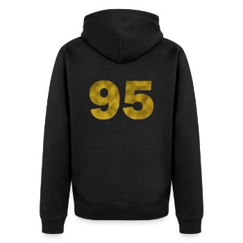 Birthday 95 years - Unisex Premium Organic Zip Hoodie - black - Back - Nico (187cm)