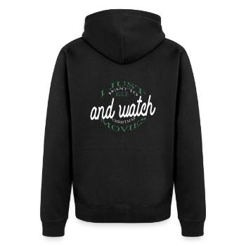 confiserie bakers shirt present baking bread - Unisex Premium Bio Zip Hoodie - Schwarz - Hinten - Nico (187cm)