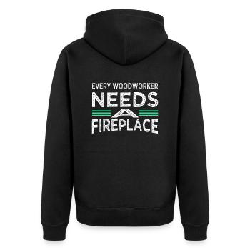 Charpentier Blagues T-shirts Meilleur Heureux - Veste à capuche bio Premium Unisexe - noir - Dos - Nico (187cm)