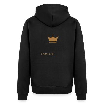 Krüger-Familie - Unisex Premium Bio Zip Hoodie - Schwarz - Hinten - Nico (187cm)