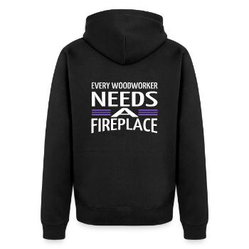 Aaron Carpenter Tshirts Arboriculturist Statement - Unisex Premium Organic Zip Hoodie - black - Back - Nico (187cm)