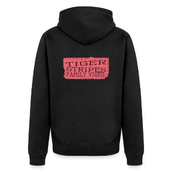 present joke siberian tiger sayings stripes safari - Unisex Premium Bio Zip Hoodie - Schwarz - Hinten - Nico (187cm)