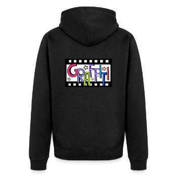 Bande de film graffiti - Veste à capuche bio Premium Unisexe - noir - Dos - Nico (187cm)