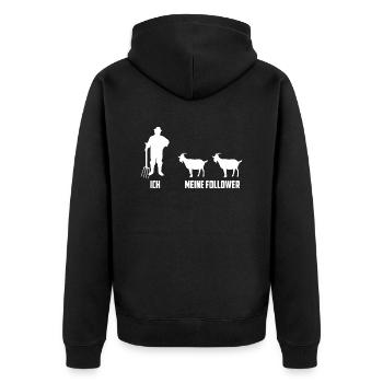 ich Meine Follower Ziege Ziegen landwirt bauer - Unisex Premium Bio Zip Hoodie - Schwarz - Hinten - Nico (187cm)