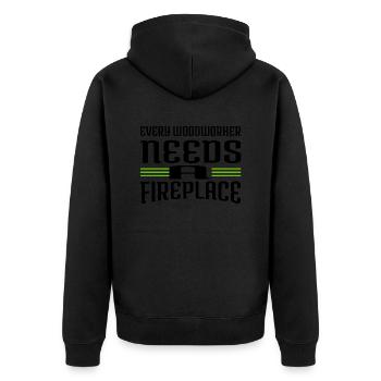 Jackhammer Apprentice Birthday Present - Unisex Premium Organic Zip Hoodie - black - Back - Nico (187cm)