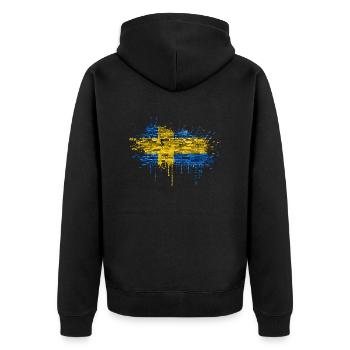 Suède Suède Scandinavie Pays nordiques Viking Europe - Veste à capuche bio Premium Unisexe - noir - Dos - Nico (187cm)