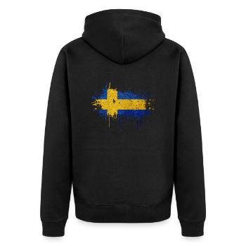 Suède Suède Scandinavie Pays nordiques Viking Europe - Veste à capuche bio Premium Unisexe - noir - Dos - Nico (187cm)