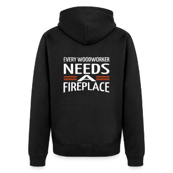 lumber proud carpenter skull tshirts present - Unisex Premium Bio Zip Hoodie - Schwarz - Hinten - Nico (187cm)
