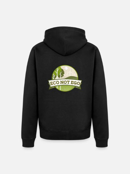 Environment Protection, Eco not Ego - Unisex Premium Organic Zip Hoodie - black