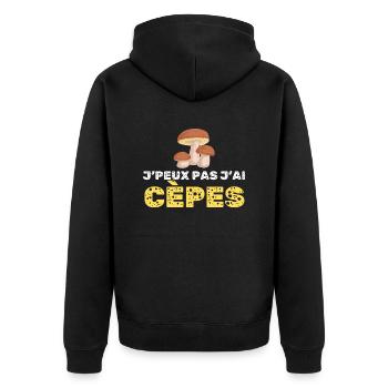 Je Pas J Ai Cèpes - Veste à capuche bio Premium Unisexe - noir - Dos - Nico (187cm)