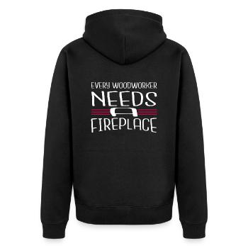 forestry the carpenters carpenter funny tshirts - Unisex Premium Bio Zip Hoodie - Schwarz - Hinten - Nico (187cm)