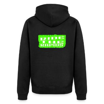 Funny Quote Extreme Adventures Rafting Excursions - Unisex Premium Organic Zip Hoodie - black - Back - Nico (187cm)