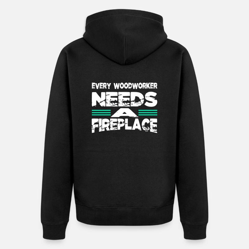 Bûcheron coolTravail du bois - Veste à capuche bio Premium Unisexe - noir