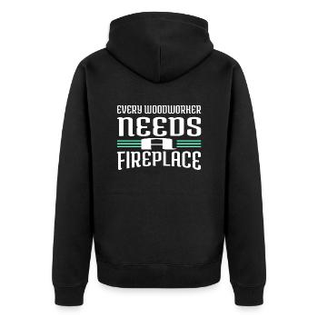 carpenter girl tshirts lumberman woodcutter - Unisex Premium Bio Zip Hoodie - Schwarz - Hinten - Nico (187cm)