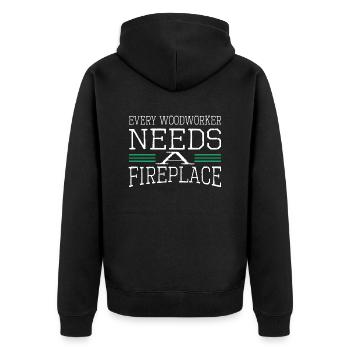 carpenter saw cool logging lumberjackwoodworking - Unisex Premium Bio Zip Hoodie - Schwarz - Hinten - Nico (187cm)