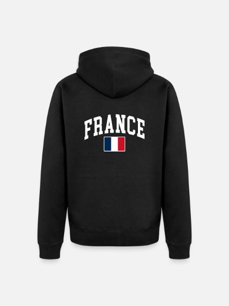 Frankreich - Unisex Premium Bio Zip Hoodie - Schwarz