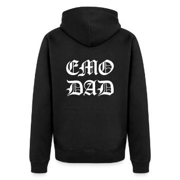 Emo Dad - Unique Gift - Emo Dad - Unisex Premium Organic Zip Hoodie - black - Back - Nico (187cm)