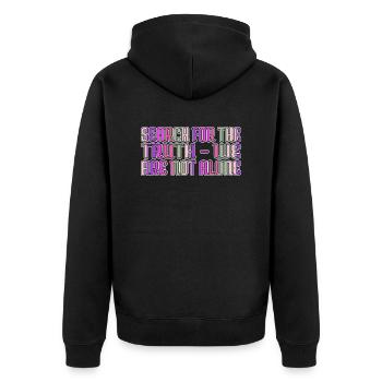 alien spaceship birthday present idea happy - Unisex Premium Bio Zip Hoodie - Schwarz - Hinten - Nico (187cm)