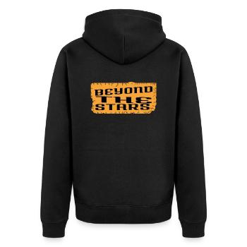 discovering tastes interstellar exploration - Unisex Premium Bio Zip Hoodie - Schwarz - Hinten - Nico (187cm)