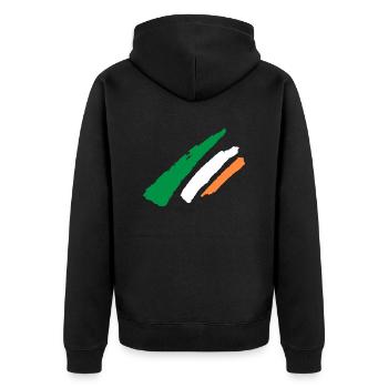 Irland Flagge - Vintage - Unisex Premium Bio Zip Hoodie - Schwarz - Hinten - Nico (187cm)
