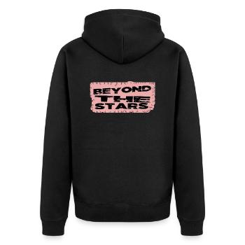 gift quote gastronomic exploration - Unisex Premium Bio Zip Hoodie - Schwarz - Hinten - Nico (187cm)