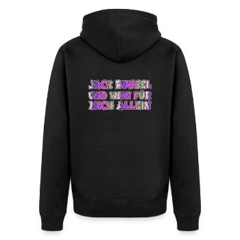 Funny Saying Drinking May Contain Traces - Unisex Premium Organic Zip Hoodie - black - Back - Nico (187cm)