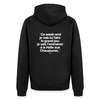 H - Citation célèbre de séries TV / films - Veste à capuche bio Premium Unisexe - noir - Dos - Nico (187cm)