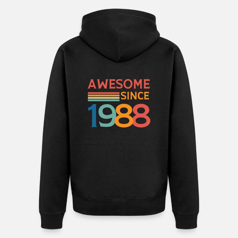 Awesome since 1988 - Veste à capuche bio Premium Unisexe - noir