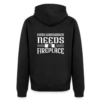 arboriculture forester felling chainsaw woodcutter - Unisex Premium Organic Zip Hoodie - black - Back - Nico (187cm)