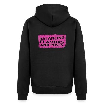 Awesome Gift Geek Present Partner Yoga Joke - Unisex Premium Organic Zip Hoodie - black - Back - Nico (187cm)