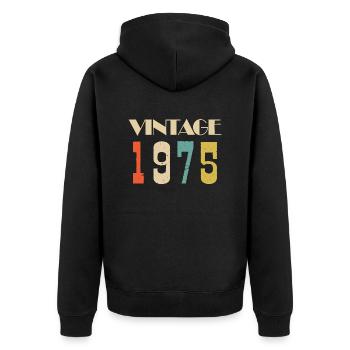 1972 Vintage Limited Edition Gift - Unisex Premium Organic Zip Hoodie - black - Back - Nico (187cm)