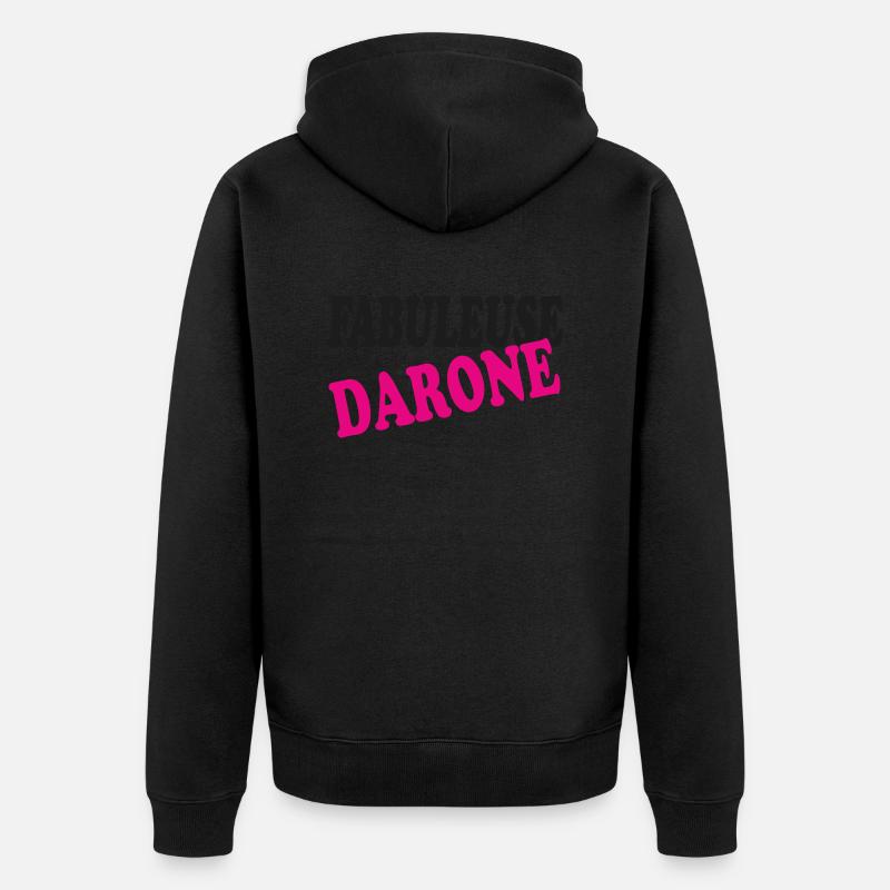 FABELHAFTER DARONE - Unisex Premium Bio Zip Hoodie - Schwarz