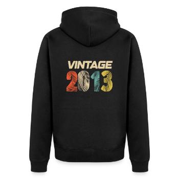 Vintage 2013 Retro - Best-seller - Veste à capuche bio Premium Unisexe - noir - Dos - Nico (187cm)