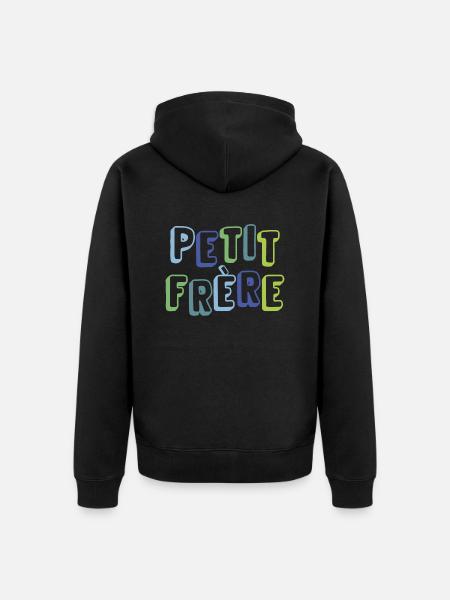 Kleiner Bruder, Geburt, Schwangerschaft - Unisex Premium Bio Zip Hoodie - Schwarz