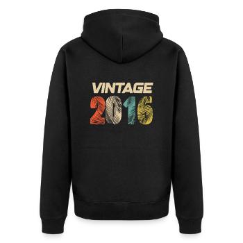 Vintage 2016 Retro - Best-seller - Veste à capuche bio Premium Unisexe - noir - Dos - Nico (187cm)