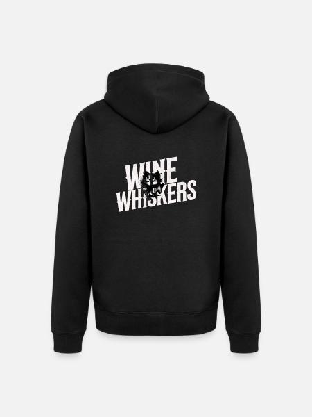 Wine Whiskers - Unisex Premium Bio Zip Hoodie - Schwarz