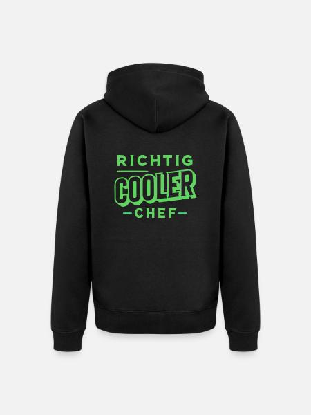 Richtig cooler Chef - Unisex Premium Bio Zip Hoodie - Schwarz