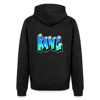 KANG GRAFFITI NAME PRINT - Unisex Premium Organic Zip Hoodie - black - Back - Nico (187cm)