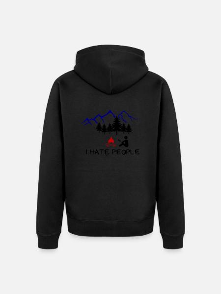 i hate people 002 - Premium økologisk unisex-hættejakke - sort