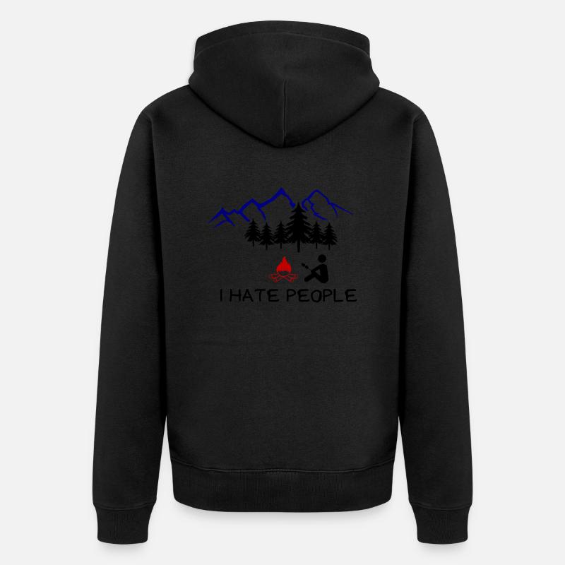 i hate people 002 - Premium økologisk unisex-hættejakke - sort