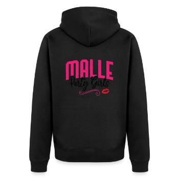 Les fêtardes de Malle s'embrassent - Veste à capuche bio Premium Unisexe - noir - Dos - Nico (187cm)