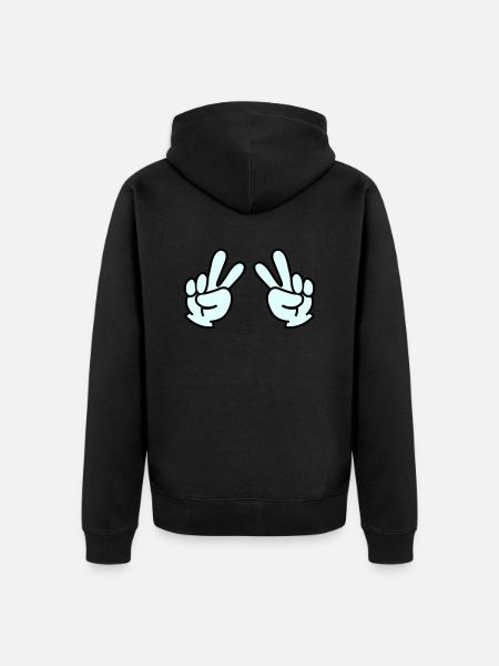 Peace Hand 2 - Unisex Premium Organic Zip Hoodie - black
