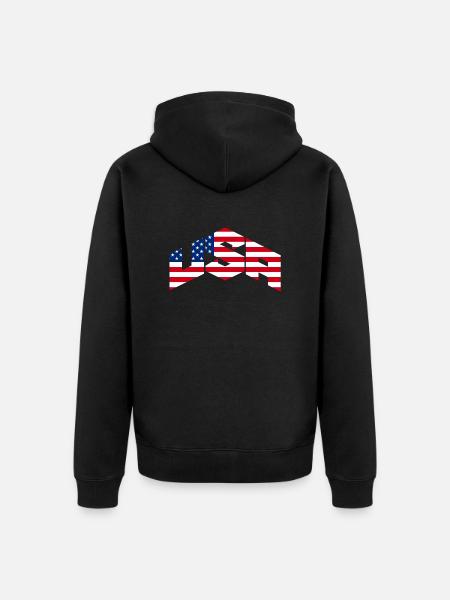 USA - Unisex Premium Organic Zip Hoodie - black