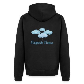 Fliegende Flüsse Wolken Regenwald Amazonas - Unisex Premium Bio Zip Hoodie - Schwarz - Hinten - Nico (187cm)