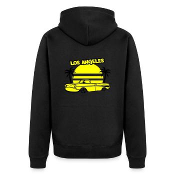 Los Angeles Lowrider - Unisex Premium Bio Zip Hoodie - Schwarz - Hinten - Nico (187cm)