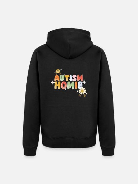 Autism - Unisex Premium Organic Zip Hoodie - black