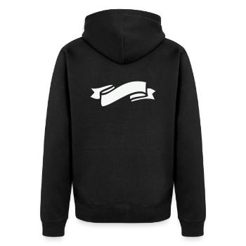 Banderole Symbol - Unisex Premium Organic Zip Hoodie - black - Back - Nico (187cm)