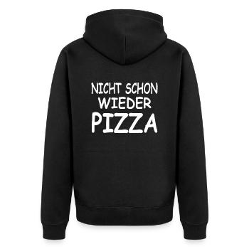 Pizza - Unisex Premium Bio Zip Hoodie - Schwarz - Hinten - Nico (187cm)